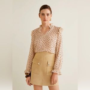 Mango Pocketed Suede skirt